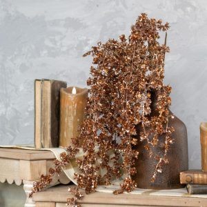 16" Bronze Glitter Buds Stem