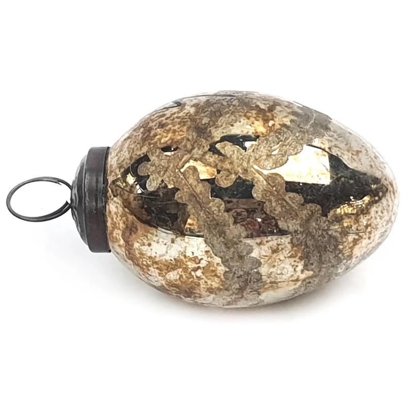 2" Notre Dame Antiqued Glass Egg Ornament