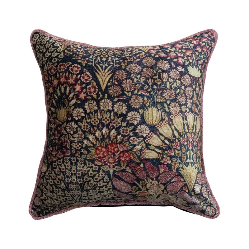 20" Velvet Botanical Print Pillow