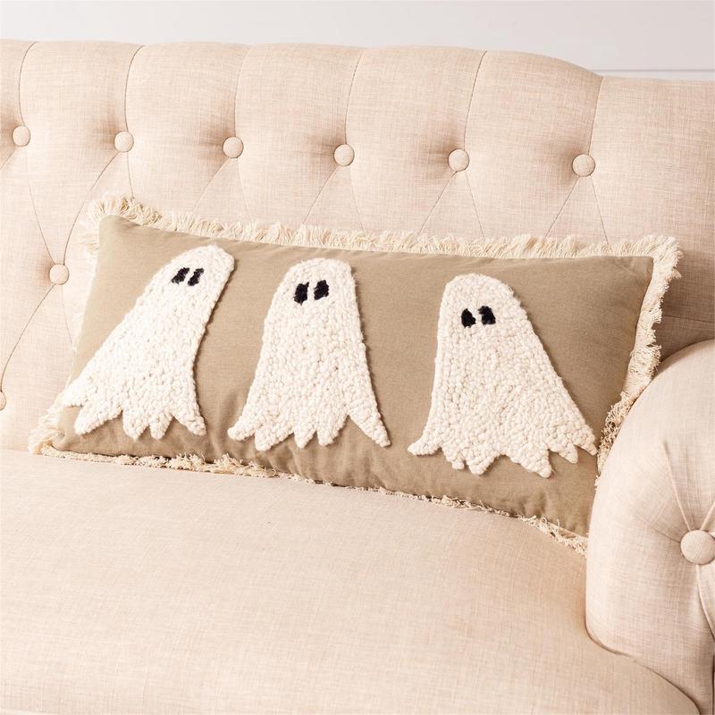 24" Hooked Ghost Lumbar Pillow