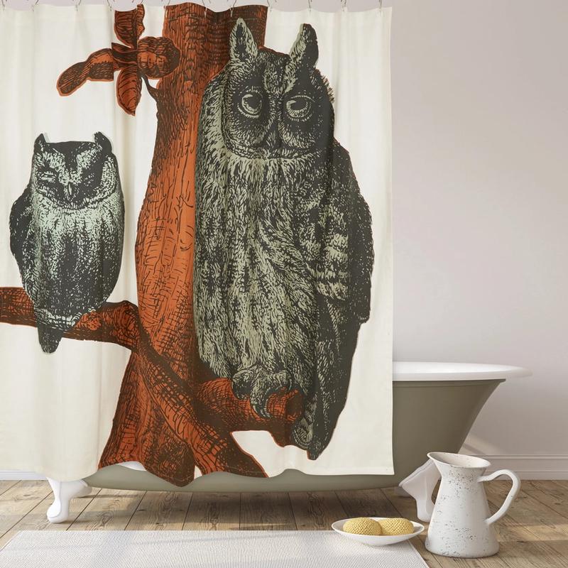 72" Owl Cotton Shower Curtain