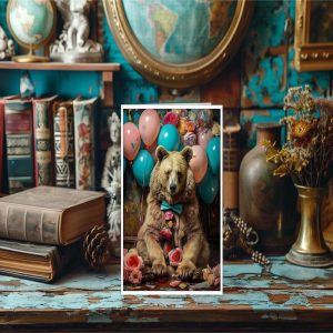 Bear with Balloons - Note Card