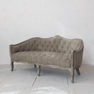 Boucl Fabric Upholstered Pintucked Sofa - More Coming Soon