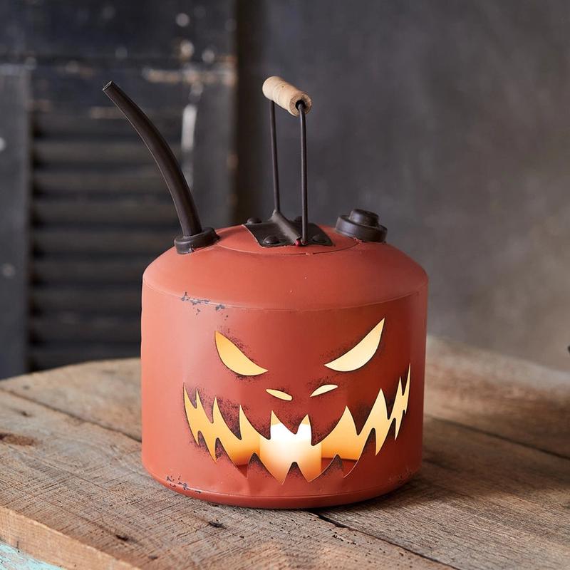 Carved Pumpkin Oil Can Lantern