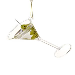 Cody Foster Glass Holiday Martini Ornament