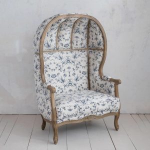 Cotton & Linen Upholstered Printed Balloon Chair- More Coming Soon