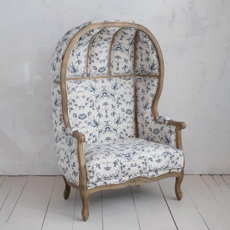 Cotton & Linen Upholstered Printed Balloon Chair- More Coming Soon