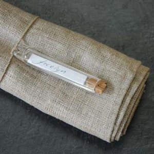 French Glass Vial for Place Setting or Keepsake with Twine