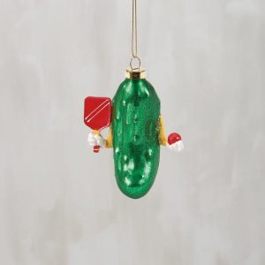 Glass Pickle Ball Ornament