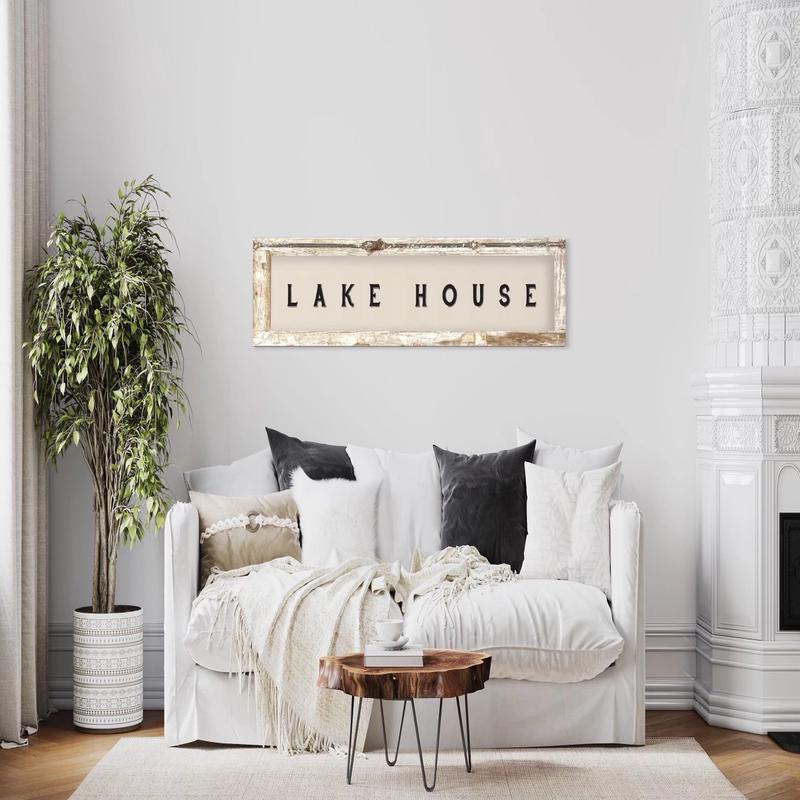 Lake House Sign - Made from Vintage European Window Hardware