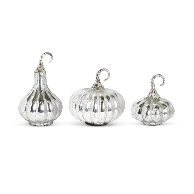 Mercury Glass Pumpkin - Choose Size