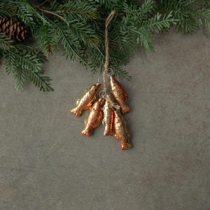 Pink Fish Cluster Glass Ornament