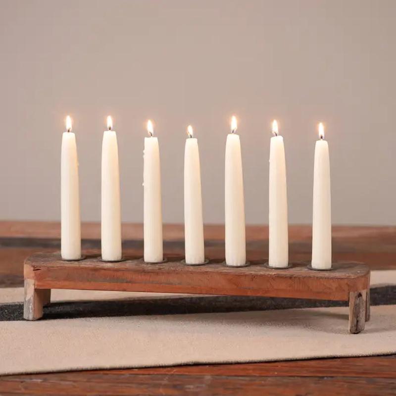 Raised Vintage Wood Seven Candle Centerpiece
