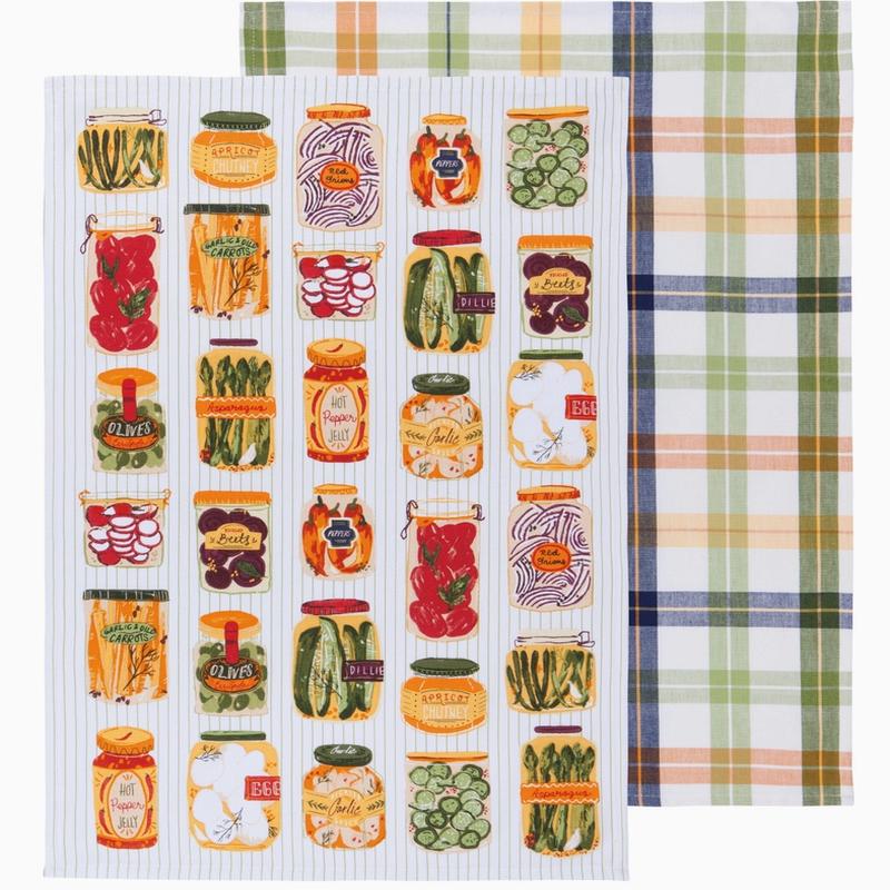 Set of 2 Pickling Jar Dishtowels