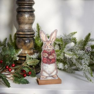 Stand Up Wooden Holiday Bunny