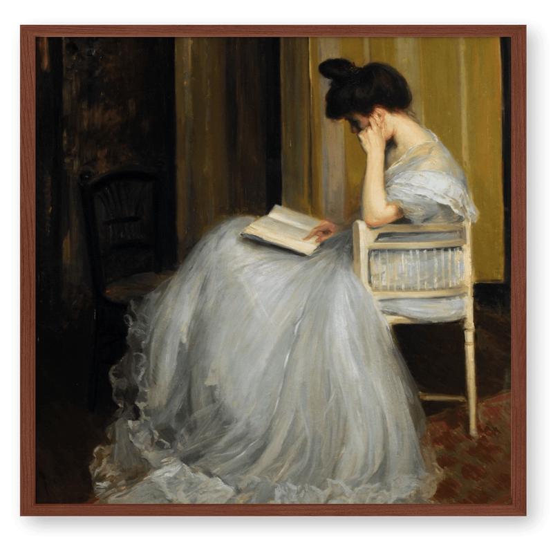 Vintage Portrait Woman Reading Wall Decor Print