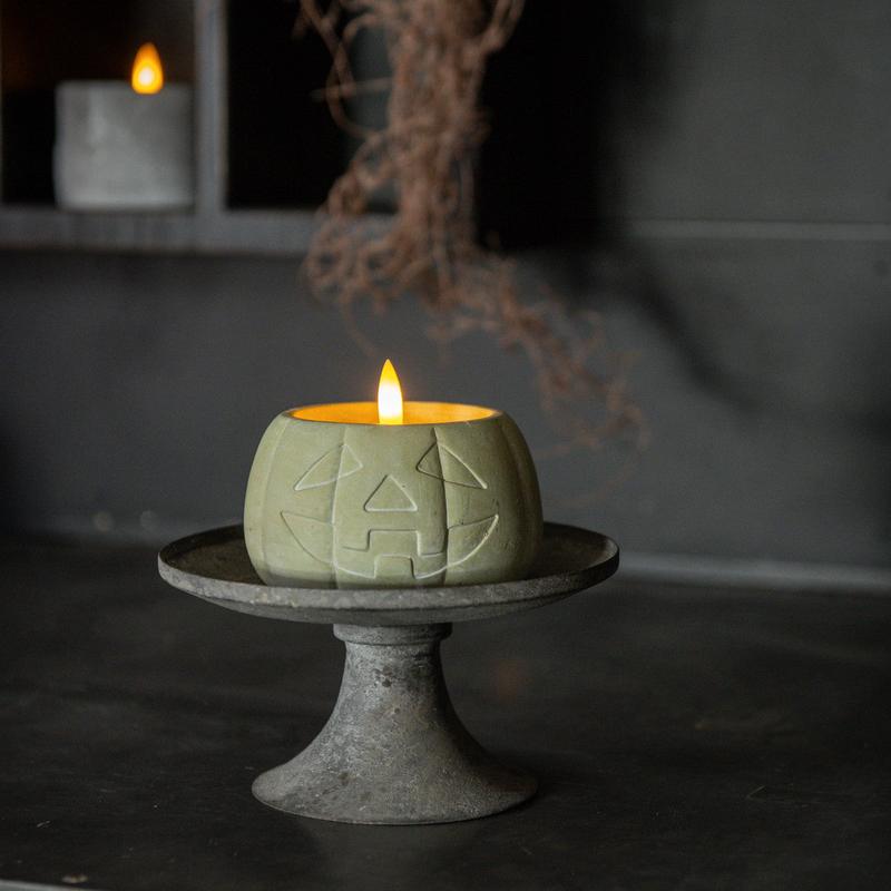 3" 3D Flame Jack O Lantern Candle - Green
