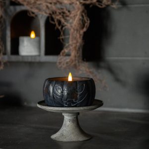 3.5" 3D Flame Jack O Lantern Candle - Black