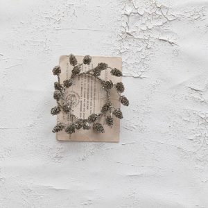 7' Pewter Finish Pinecone Candle Ring