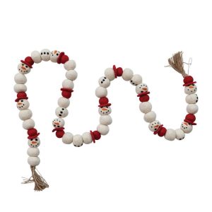 72" Handmade Wool Felt Snowman Garland