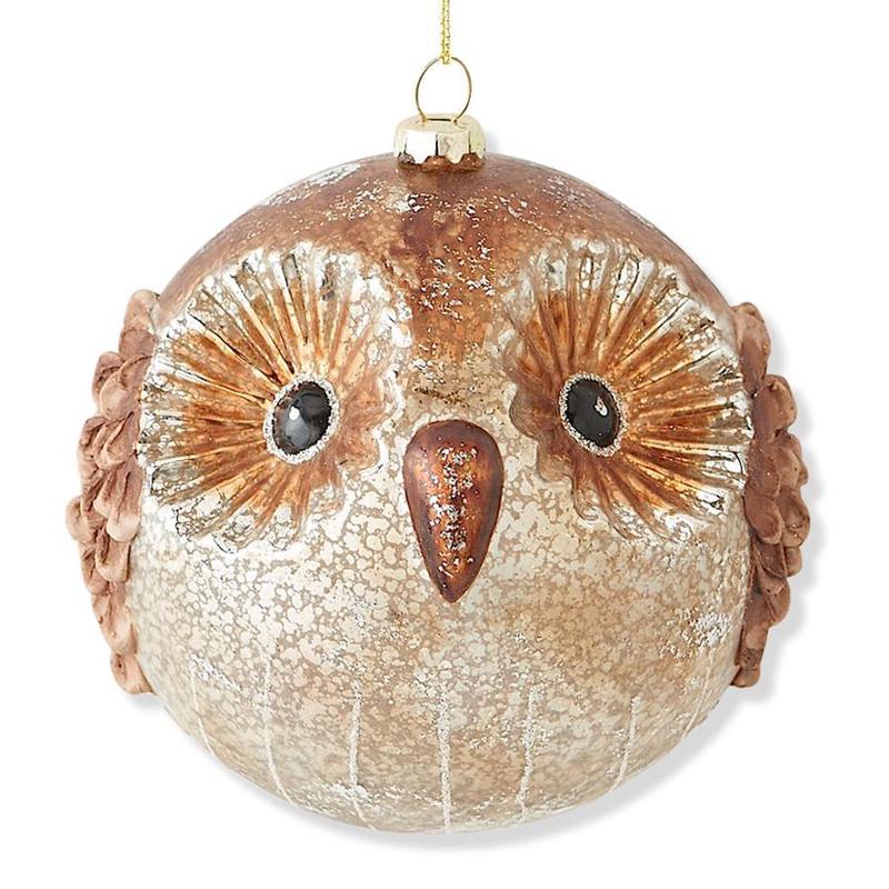 Antique Mercury Glass Owl Ornament