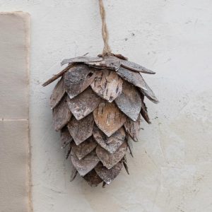 Birch Bark Pinecone Ornament