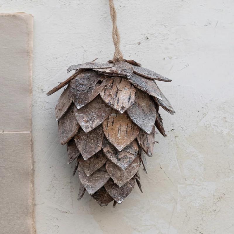 Birch Bark Pinecone Ornament