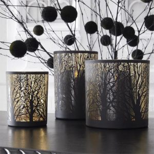 Black Tree with Gold Interior Votive - Choose Size