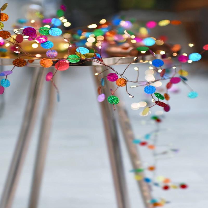 Confetti Cluster String Lights - Choose Battery Operated or Plug-In