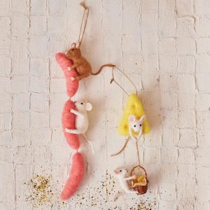 Felt Mice with Food Ornament - Choose Style