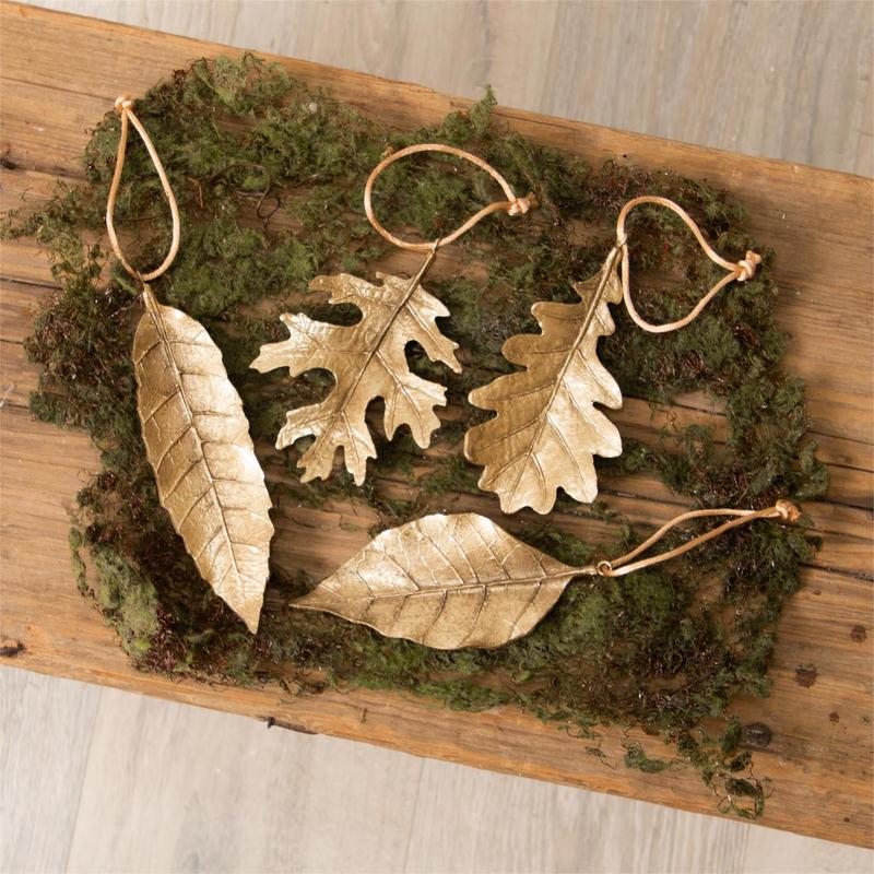 Gold Finished Leaf Ornament - Choose Style