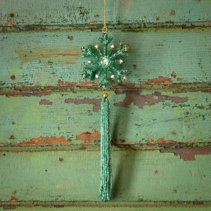 Majestic Beaded Star With Tassel Ornament