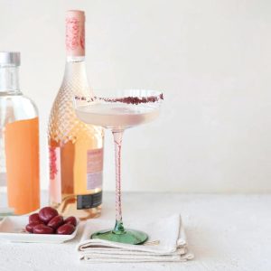 Pink Stem with Green Base Champagne Glass