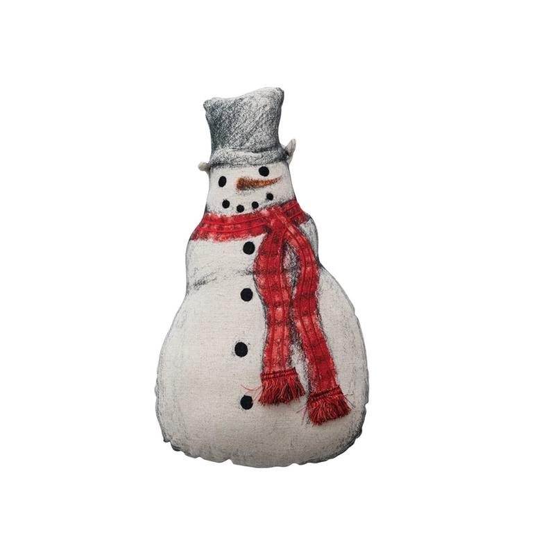 Printed Snowman Pillow
