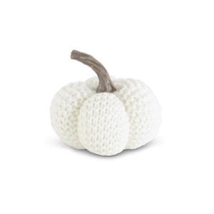 Small Knitted Pumpkin - White