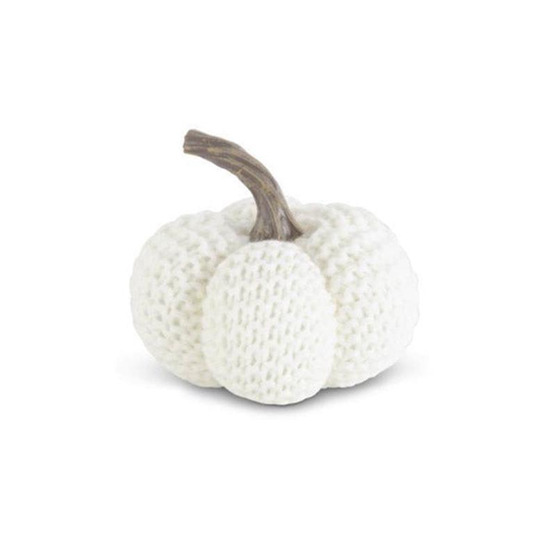 Small Knitted Pumpkin - White