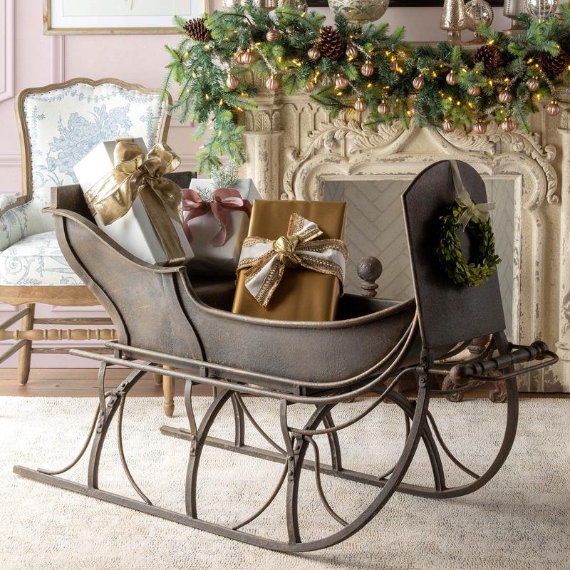 vintage style metal sleigh