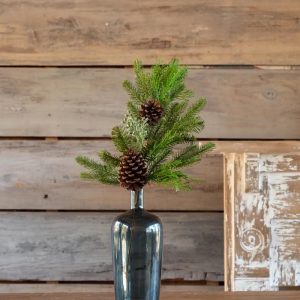 24" Cedar Pinecone Spray