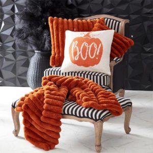 60" x 50" Ribbed Faux Fur Throw Blanket -  Rust