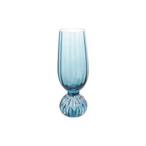 8oz Blue Pleated Champagne Glass