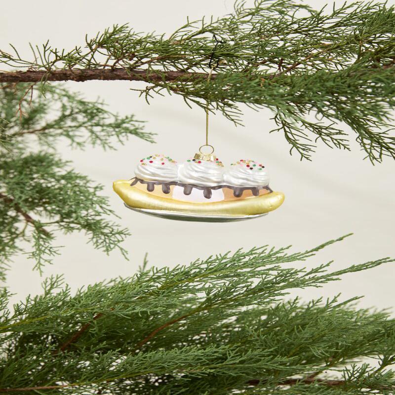 Banana Split Sundae Glass Ornament