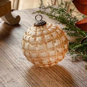 Faceted Golden Glass Ornament - 5"