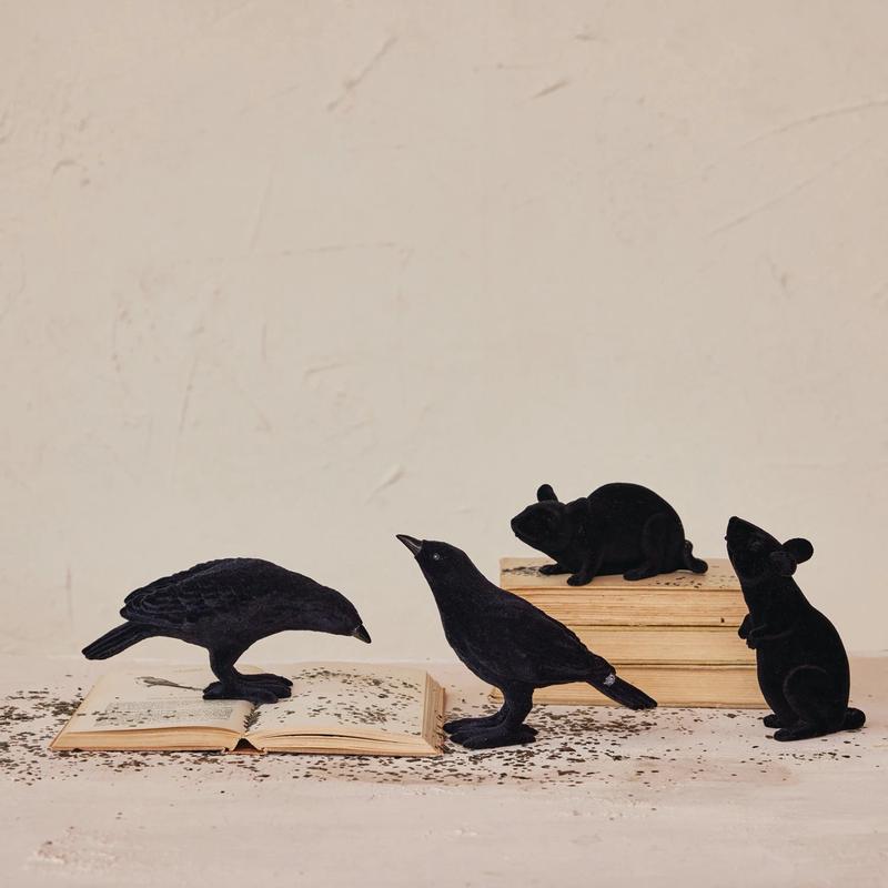 Flocked Resin Crow - Choose Style