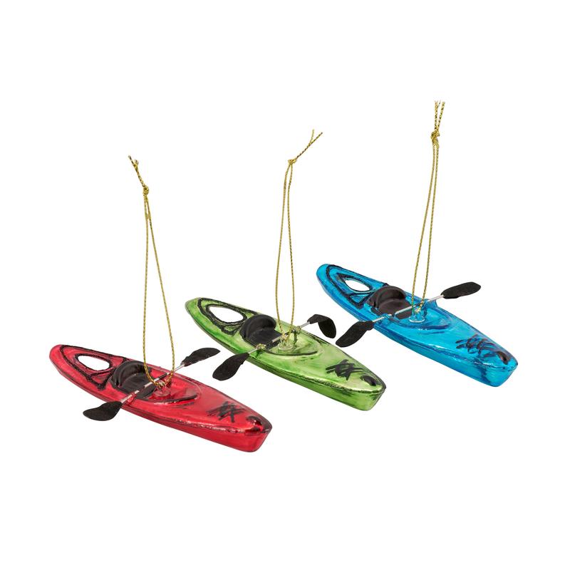 Glass Kayak Ornament - Choose Color