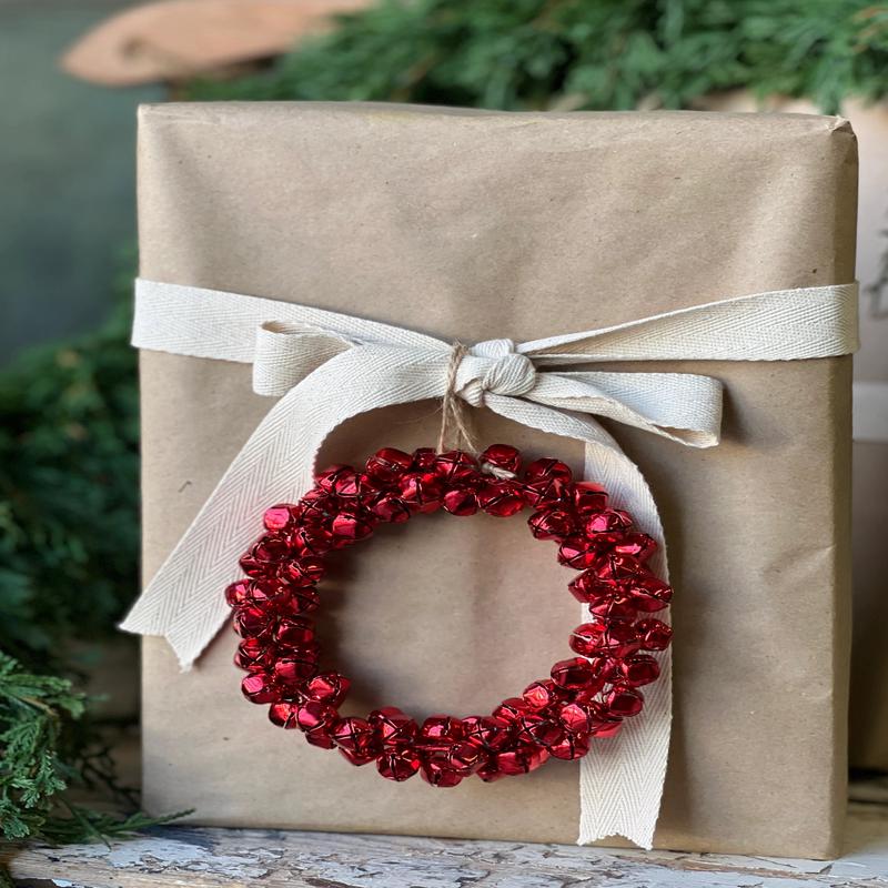 Jingle All The Way Bell Candle Ring Wreath - Red