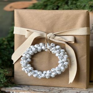 Jingle All The Way Bell Candle Ring Wreath - White