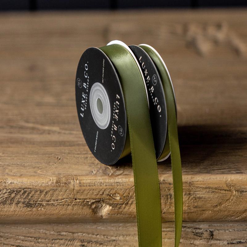 Sage Green Satin Ribbon - Choose Size