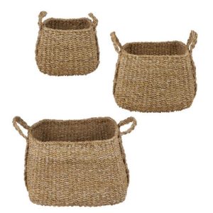 Set of 3 Baskets with Handles