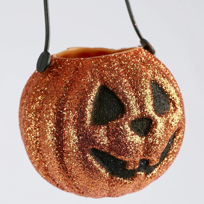 Set of 4 Sparkly Jack Pumpkin Buckets