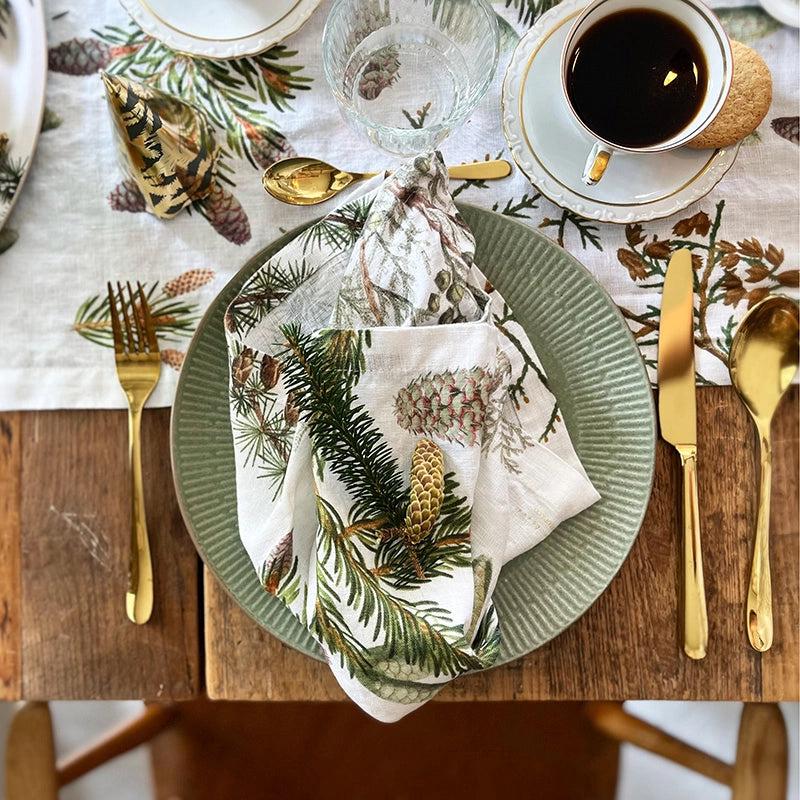 Stonewashed Linen Pine Tree Napkin